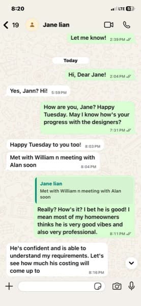 Jane Lian — designer William is confident & professional