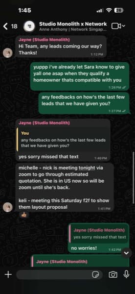 Studio Monolith x Network — leads progressing