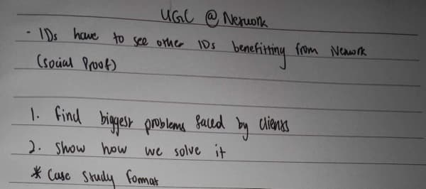 UGC @ Network — case study format notes