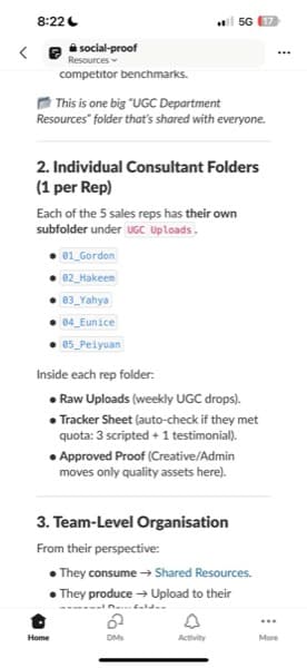 UGC folder structure overview